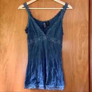 BOGO! Antique Blue Lacey Sleeveless Camisole Tank